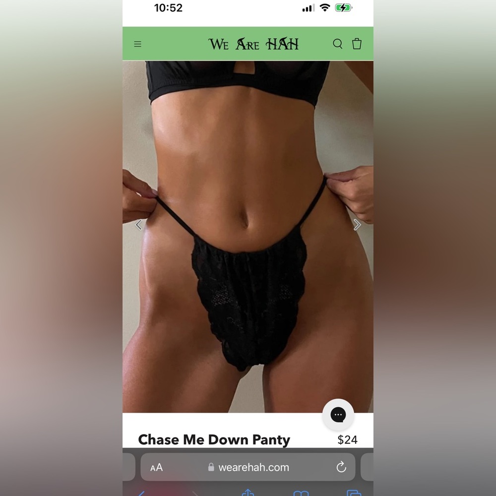 We Are Hah - Chase Me Down Panty in black size XS - brand new with tags